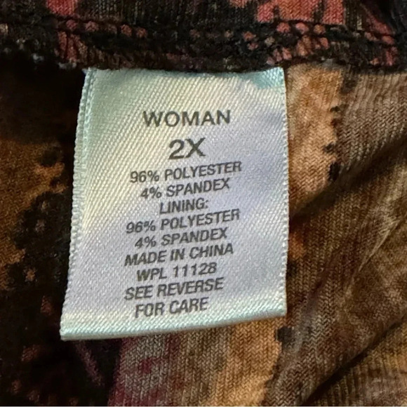 Dressbarn 2X Top Shirt Orange Striped Sleelevess Scoop Neck Stretch Embellished - Picture 7 of 8